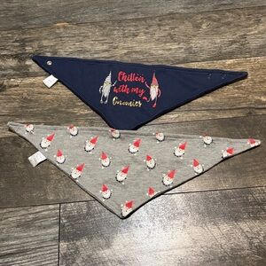 2 Gnome bandana bibs modern baby.